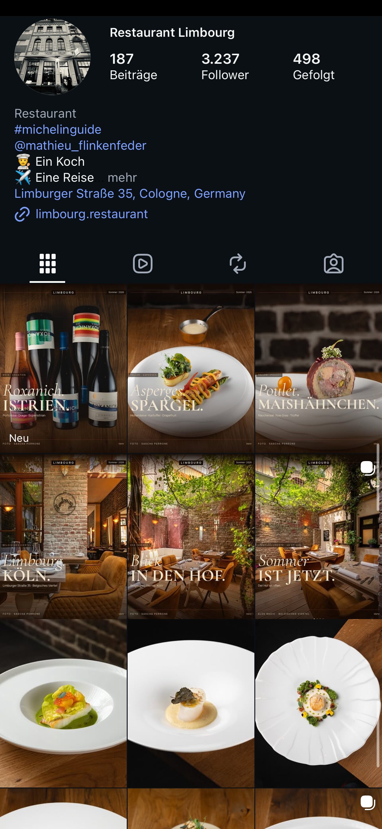 Instagram-Feed Restaurant Limbourg